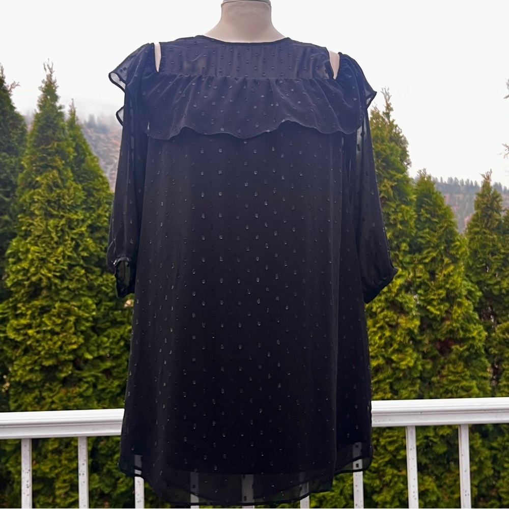 Old Navy | Semi-Sheer | Shimmery Embellished Black Dress | Sz Med